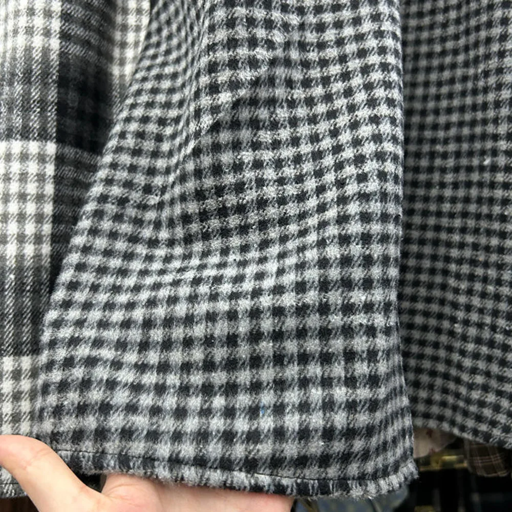 Nieuw in dames herfst winter onregelmatige geruite midi-rok 2025, vrouwelijke Koreaanse stijl, elegante hoge taille rokken