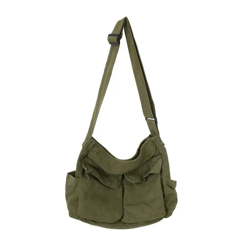 Workwear Canvas Shoulder Bag Large Capacity Retro Messenger Bag New Student Class Messenger Bag