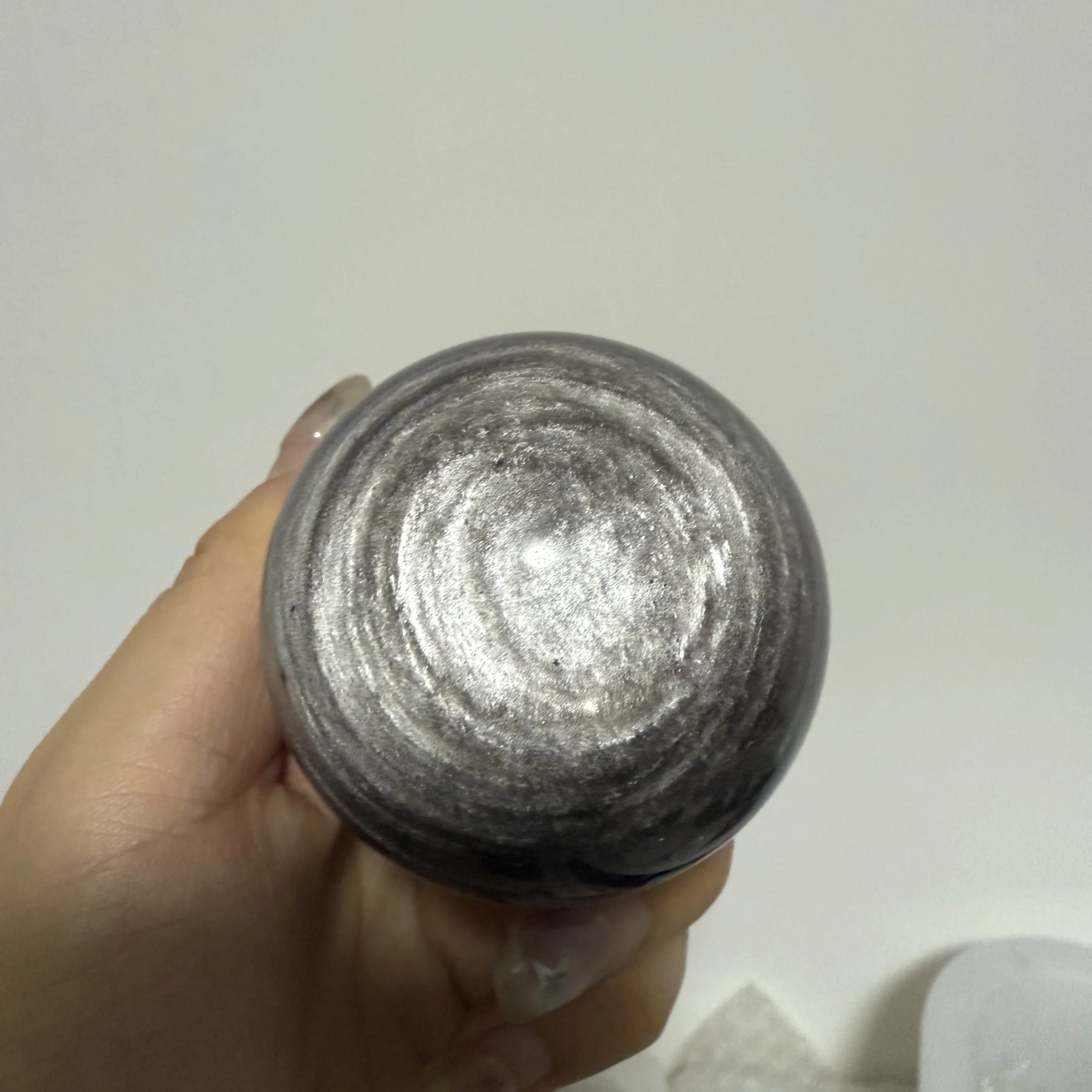 Natural Silver Obsidian Quartz Mineral Ball Reiki Healing Witchcraft Chakra Divination Energy Home Feng Shui Decorative Gift