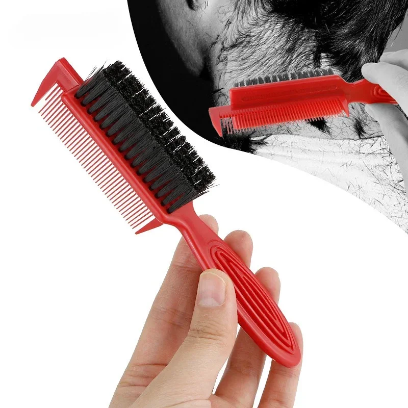 Escova De Cabelo Pro spazzola a doppia faccia pettine spazzante per collo da barbiere accessori per taglio di capelli strumenti per la pulizia per uomo pennelli da barba