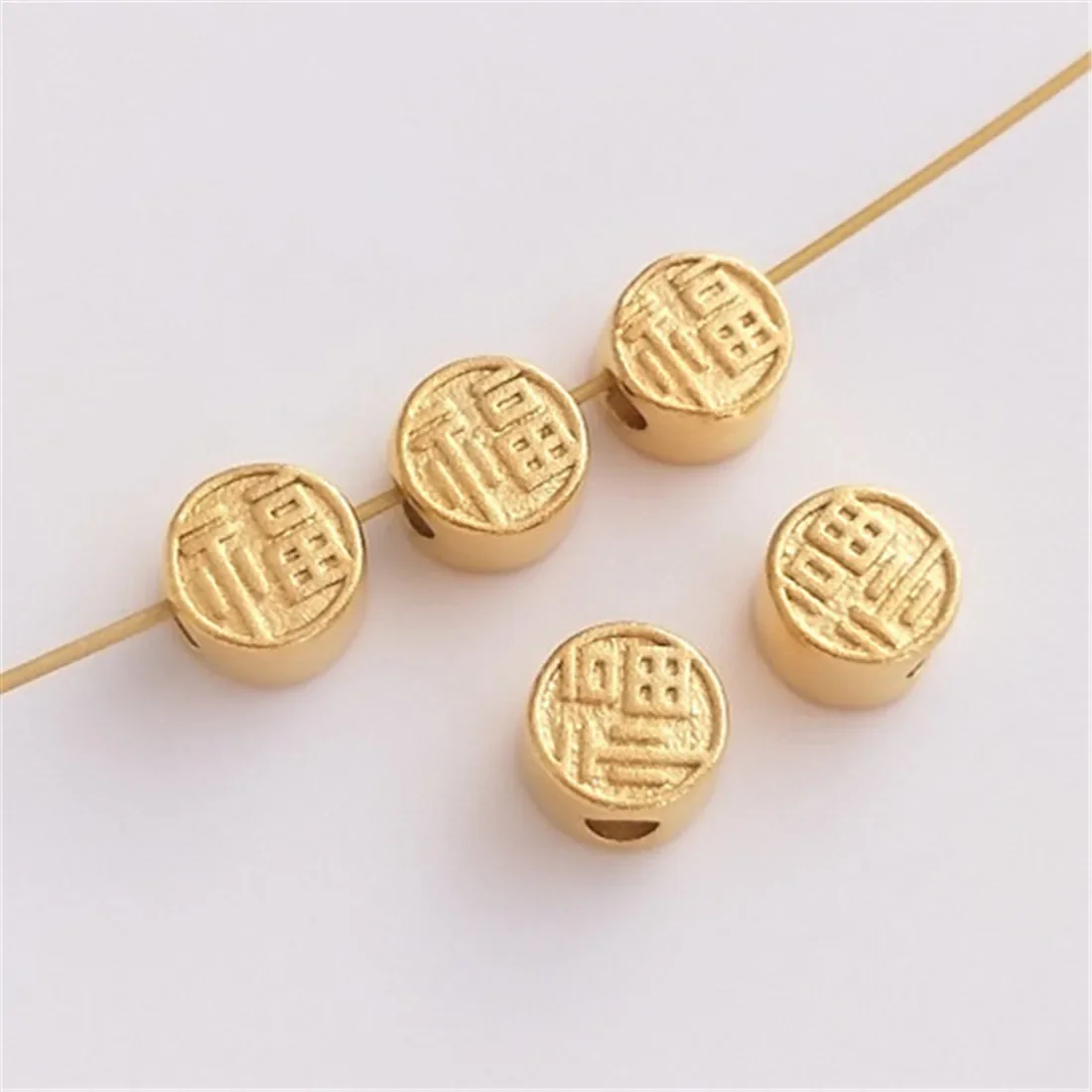 Vietnam Sha Jin Fu Zi Big Hole Flat Bead, Transport Bead, Handmade DIY Bracelet Separation, Jewelry with Bead Accessories, C243