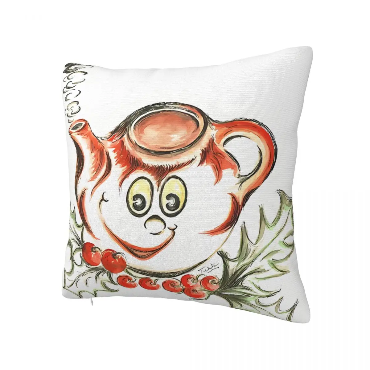 Santa's Tea Brewing Throw Pillow Case Cushion For Home Sofa Chair Decorative Hug Pillowcase