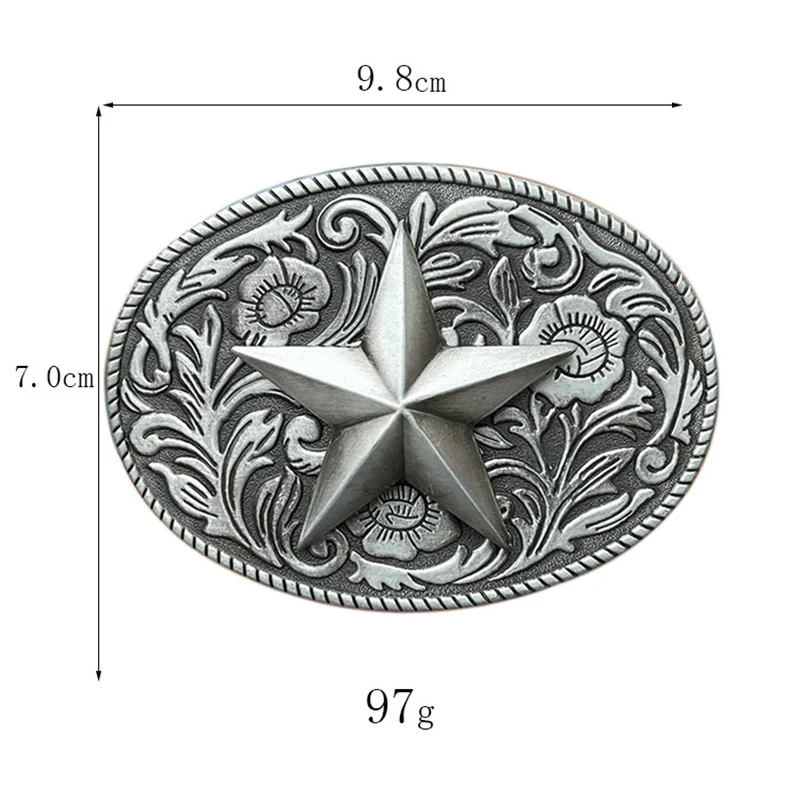 Tang grass flower decoration five-pointed star belt buckle