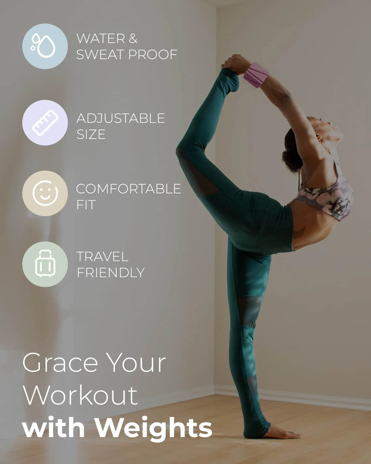 1 Paar Gewichtsbelastbare Handgelenkbandagen für Yoga, Fitness und Training, Verstellbare Knöchel- und Handgelenkschoner, Gewichtsarmband für Jogging – Detail 12