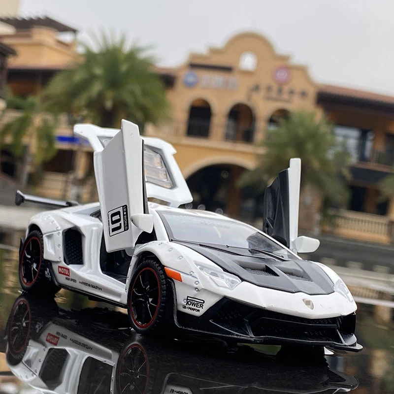 نموذج سيارة رياضية من سبيكة Aventador LP700 ، محاكاة على شكل دييكاست ، سيارات لعبة معدنية ، صوت وإضاءة ، هدية مجموعة ، 1:32