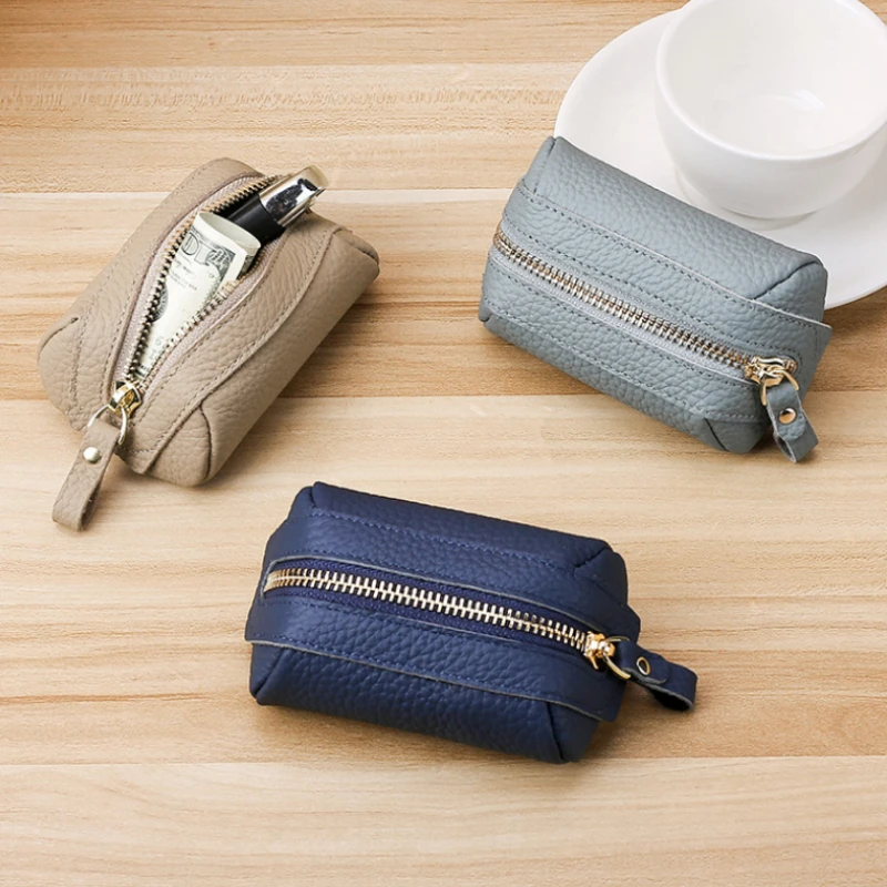 Bolsa grande para cambiar espacio, monederos minimalistas con cierre de cremallera, organizador de lápices labiales para mujer, bolsas portátiles para monedas