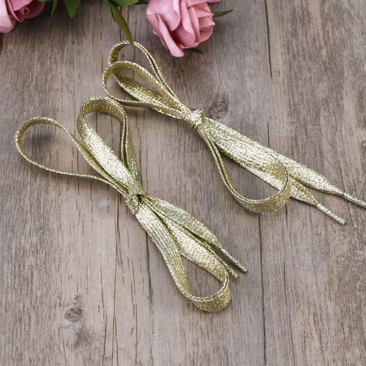

1.1M Flat Colored Shoelaces For Sneakers Flat Shoe Laces Sports Shoes Canvas Durable Bootlaces Diy Golden