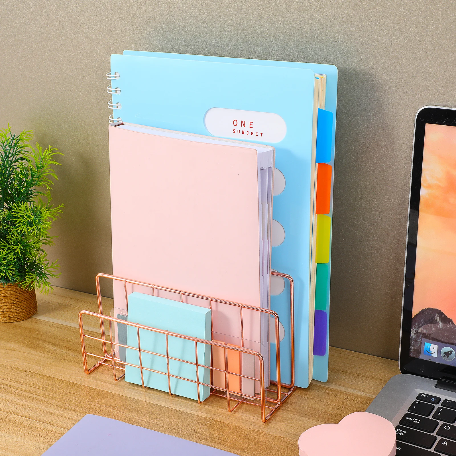 Metal Storage Rack Desktop Mail Organizer 3 Slot Book Rack Magazine Holder Multifunction File Holder Office Use