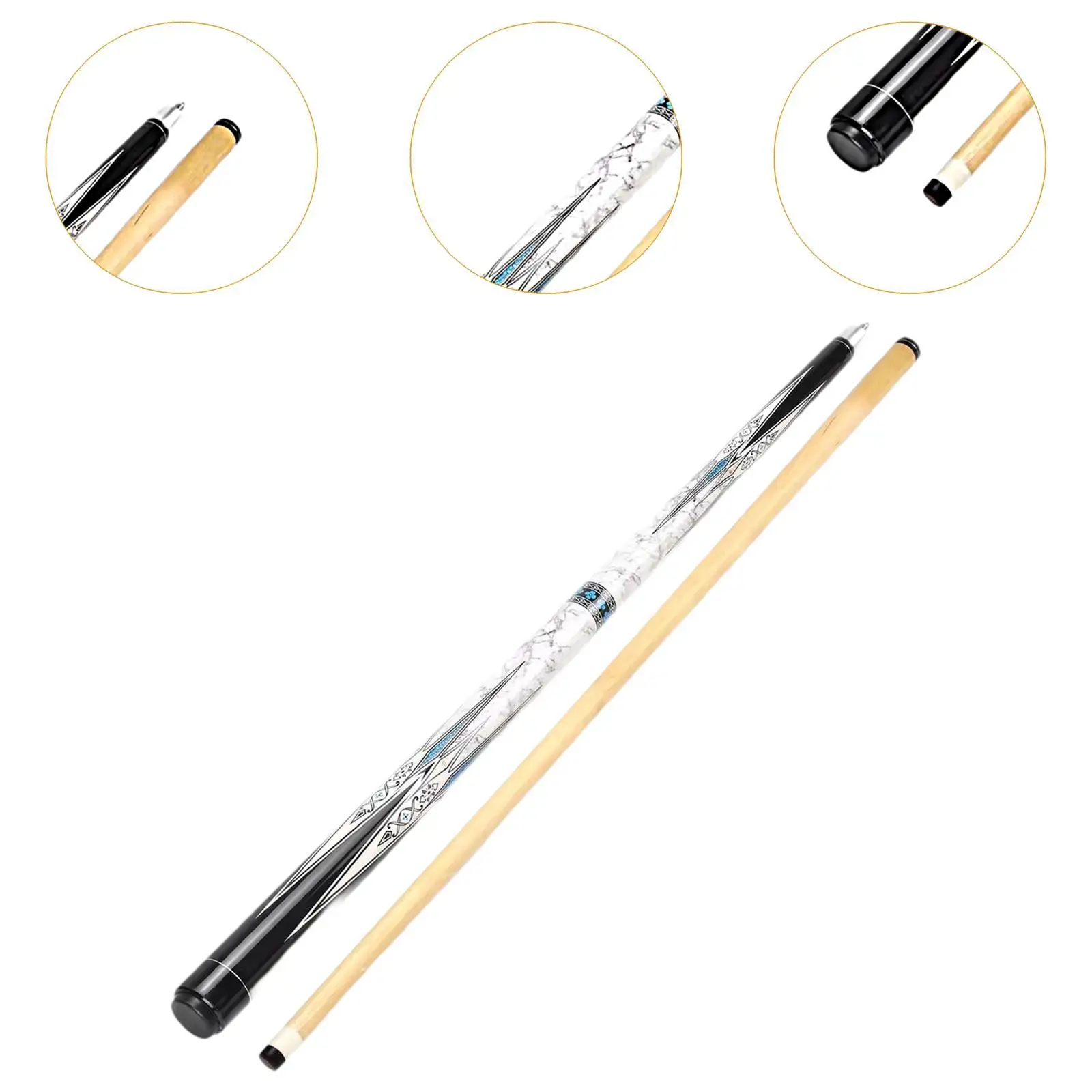 1/2 Split Billiard Cue Billiard Stick Replacement Trendy 1/2 Segmented Pool Stick Snooker Cue for Game Practice Home Starters