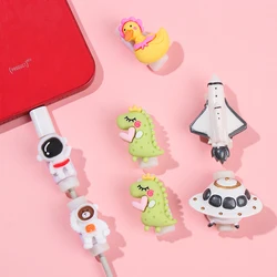 Mini Cartoon USB Cable Protector Data Line Cord Protector Protective Case Cable Winder Cover For iPhone Android Charging Cable