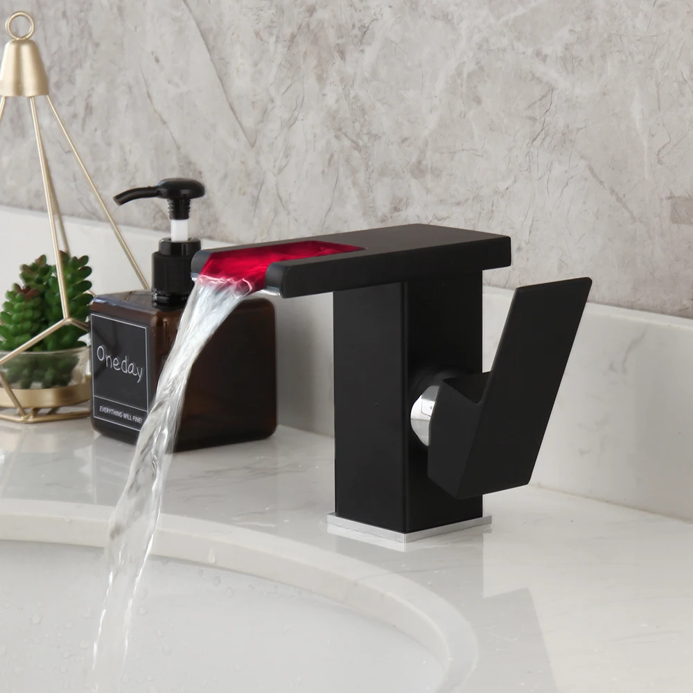 

Bathroom Basin Faucet Wash Sink Mixer Tap Faucet White & Black Deck Mount Solid Brass Water Power Basin Tap