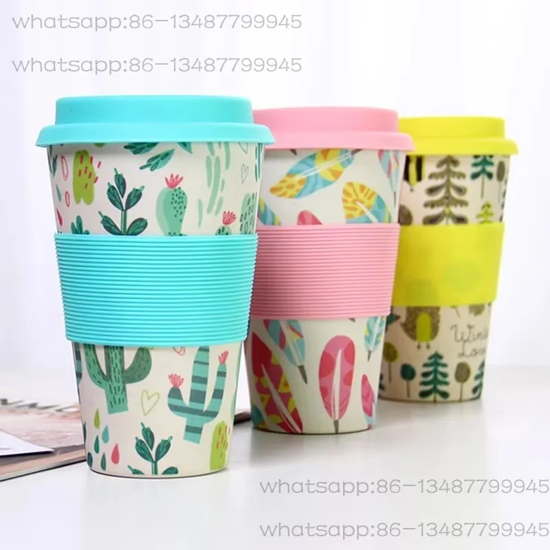 Bamboo Eco Travel Mug/Cup,Reusable And Eco Friendly Bamboo Fibre Takeaway Coffee Cup,Deal Mug For Travel & Outdoors 400ml view 3