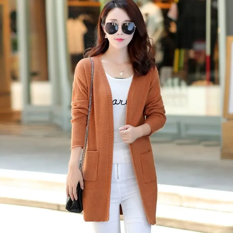 Woman Sweaters Cardigan Autumn Winter Sweater Cardigan Loose Outer Wear Sweater Autumn Coat Sueters De Mujer