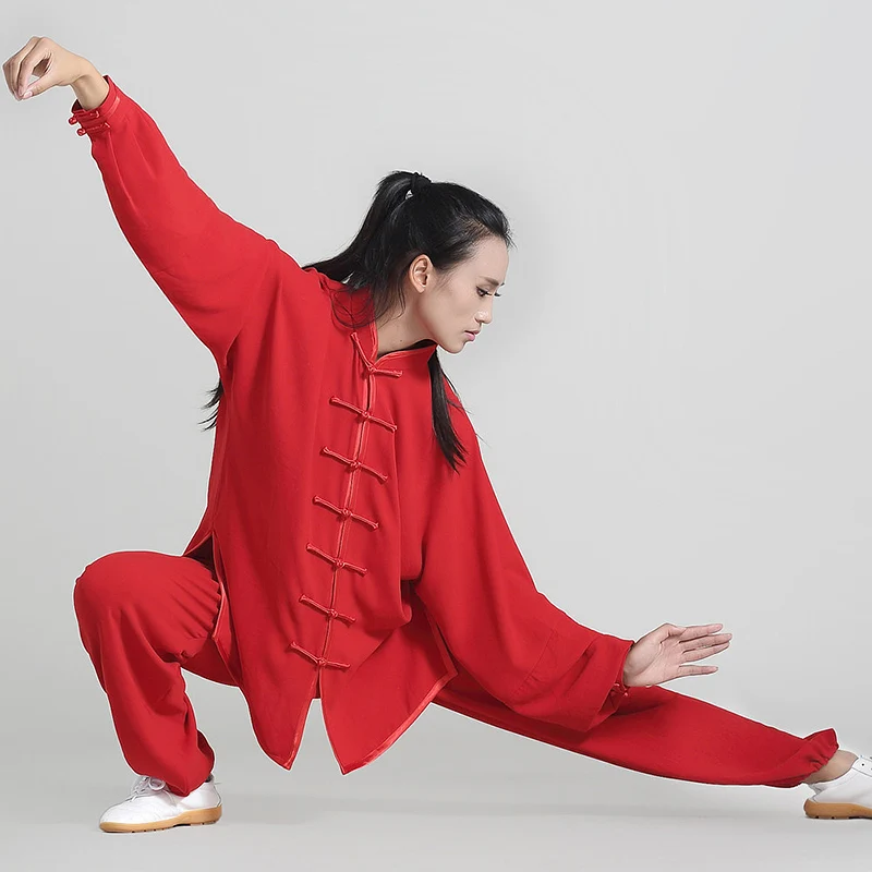 Unisex Tai Chi Suit Spring/Autumn Wrinkle-Free Jiajia Cotton Soft Martial Arts Training & Practice Wear for Adults