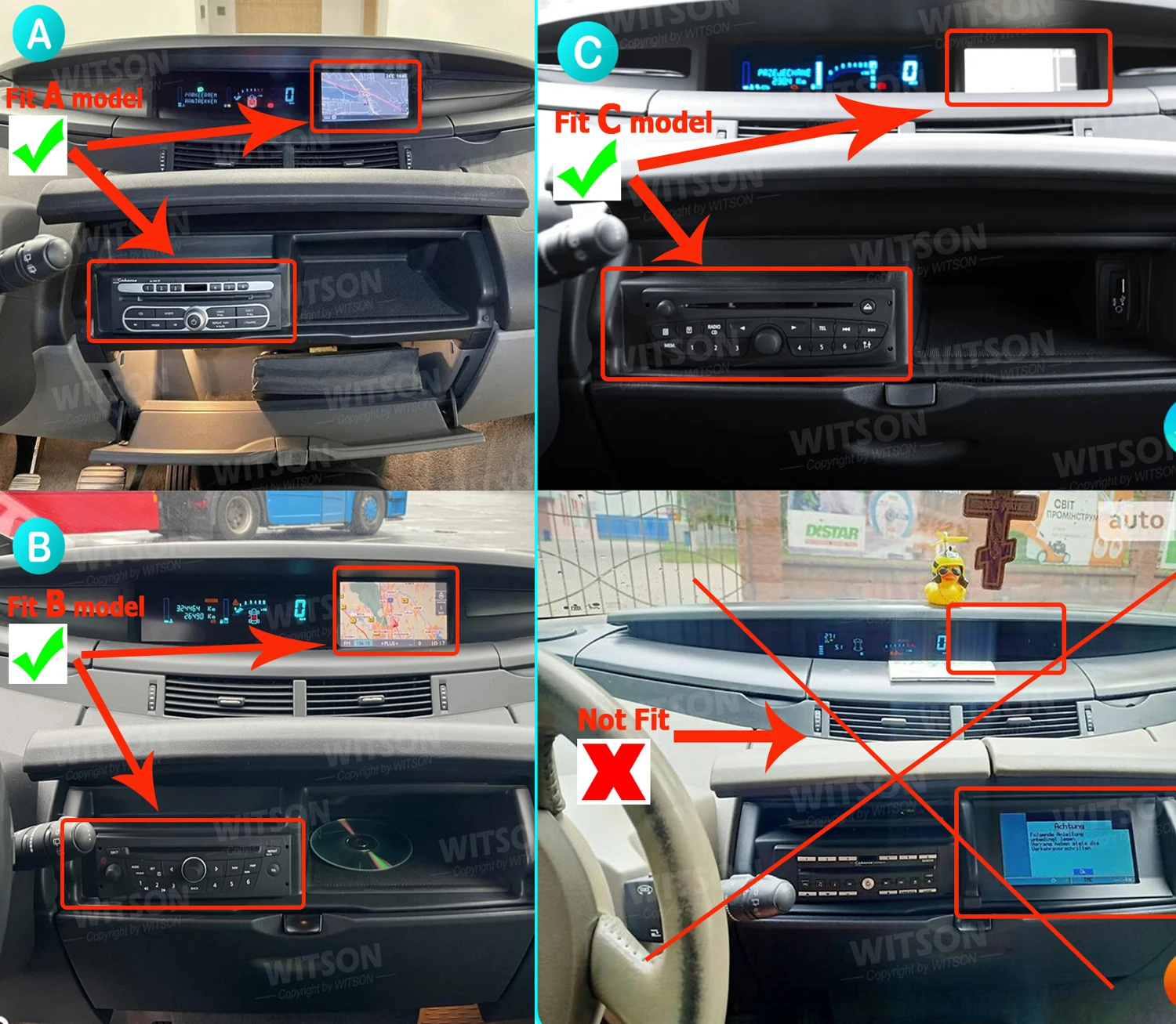 WITSON Autoradio OEM 7-Zoll-Mediaplayer für Renault Espace IV 4 2002-2014 CarPlay Android Stereo FM MP3 YouTube GPS 150 Arten UI