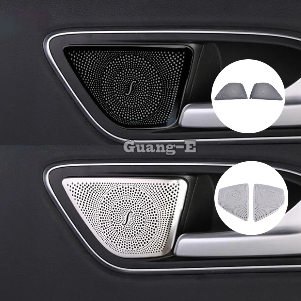 

Car Styling Stick Stainless Steel Inside Door Audio Speak Sound Ring Trim 2pcs For Mercedes Benz GLA 2015 2016 2017 2018 2019