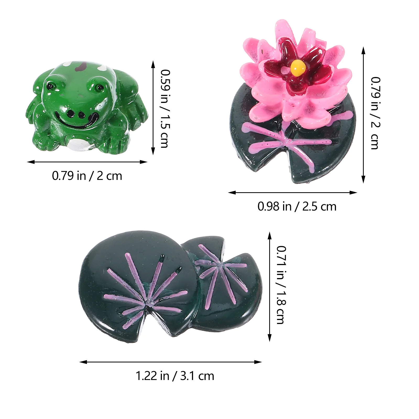 

1Set Miniature Lotus Leaves Frog Figurines Resin Garden Decoration DIY Supplies Micro-Landscape Ornament Miniature Lotus