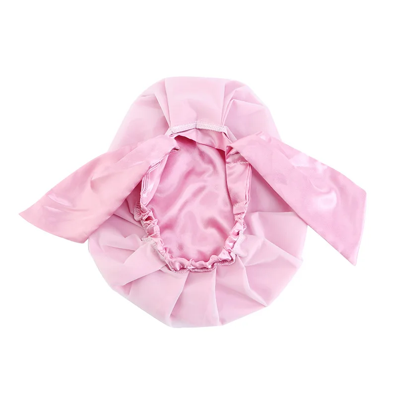 Shower Cap Luxury Shower Caps for Women Reusable Waterproof Hair Cap for Shower with Adjustable Bowknot Hair Bath Cap