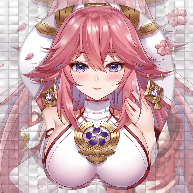 

Игра Genshin Impact Yae Miko 3D подставка для запястий коврик для мыши силиконовый коврик для мыши грудь Oppai мягкий коврик для мыши офисная работа подарок