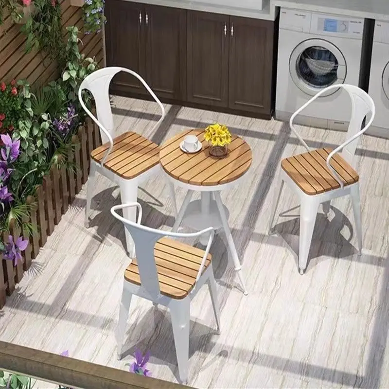 Outdoor  Balcony Coffee Combination Leisure Outdoor Courtyard  Simple  Terrace  Garden Open-air Waterproof  Table and Chair Set