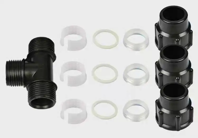 pe pipe fittings water pipe three-way quick-connect live joint tap water pipe three-way fitting plastic 3/4 1 inch inner w