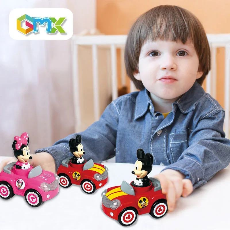 13cm Disney Mickey Mouse Inertial Car Minnie Donald Duck Daisy Goofy Pull Back Car Simulation Model Kids Interest Training Toys