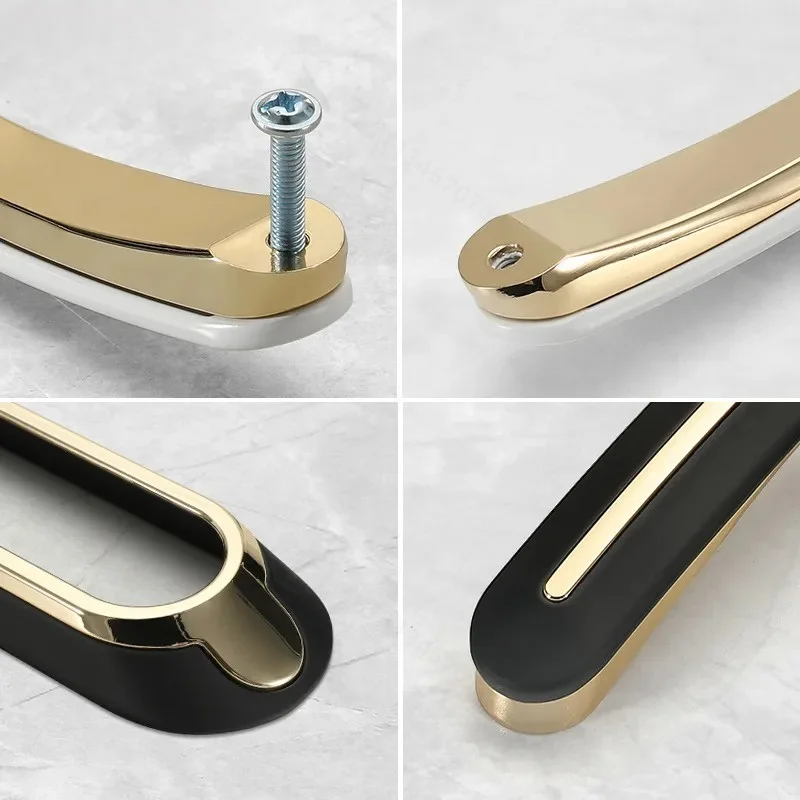 Modern Simple Zinc Alloy Cabinet Drawer Handle Light Luxury Hardware Wardrobe Pulls Indoor Furniture Knobs Wholesale view 4