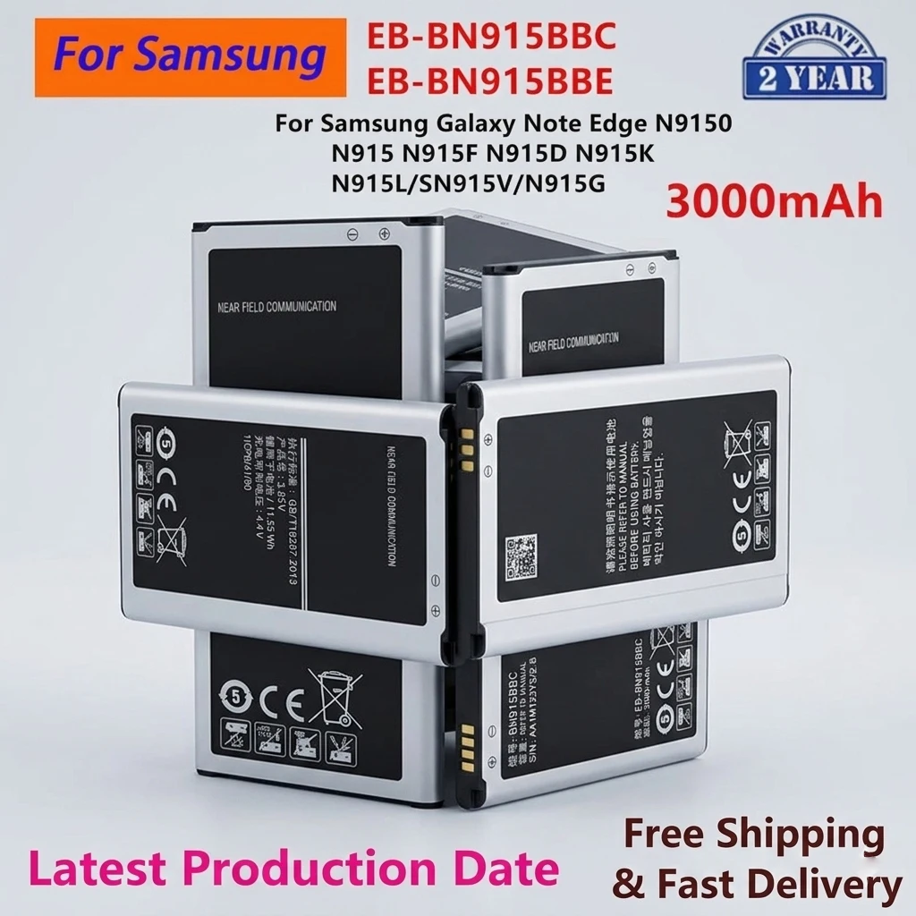 

3000mAh Replacement Battery for Samsung Galaxy Note Edge SM-N9150 N915F N915G, EB-BN915BBC EB-BN915BBE Bateria
