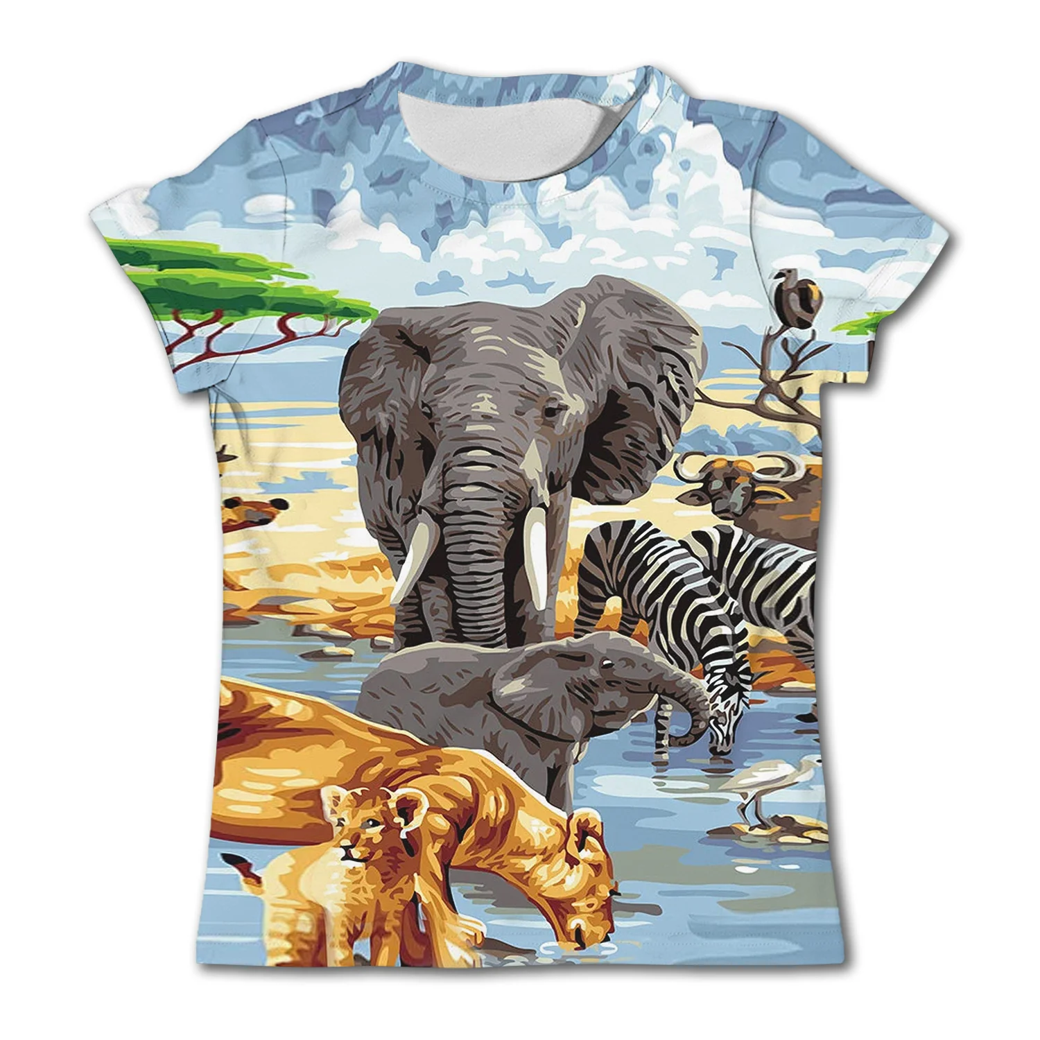 Baby Boys Girls T-shirt Summer Short Sleeve Tees Kawaii Animals Dinosaur T Shirt Children's Clothing Tops Child Boys Clothes