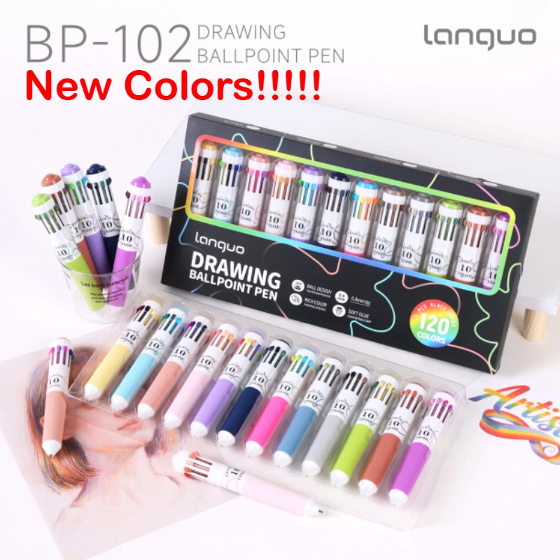 

Ручка шариковая Languo 120/30, цветная, с мультяшным дизайном, 0.8 мм, с мягким захватом, нажимная, разноцветная, для письма и рисования, гелевые ручки, канцелярские товары для офиса и школы