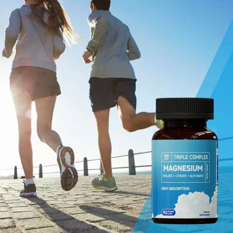 

Triple Magnesium Complex Capsules With Malate, Glycinate, Citrate Helps Maintain Bone, Joint, Brain & Heart - 90 Count