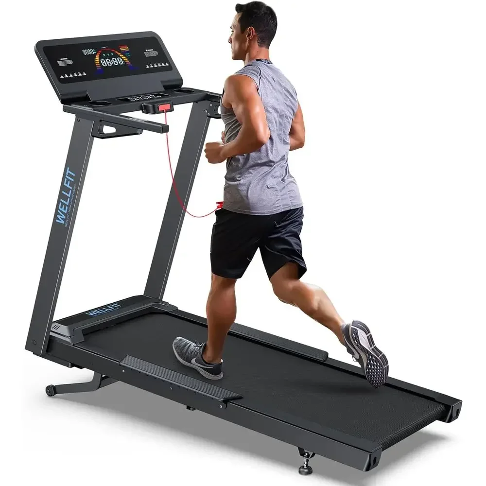 

Auto Incline Treadmill, 15% Incline Heavyduty Treadmill with Pulse Sensor, 4.5HP, 10 MPH, 500 lbs acity, 20'' x 55'' Running Are