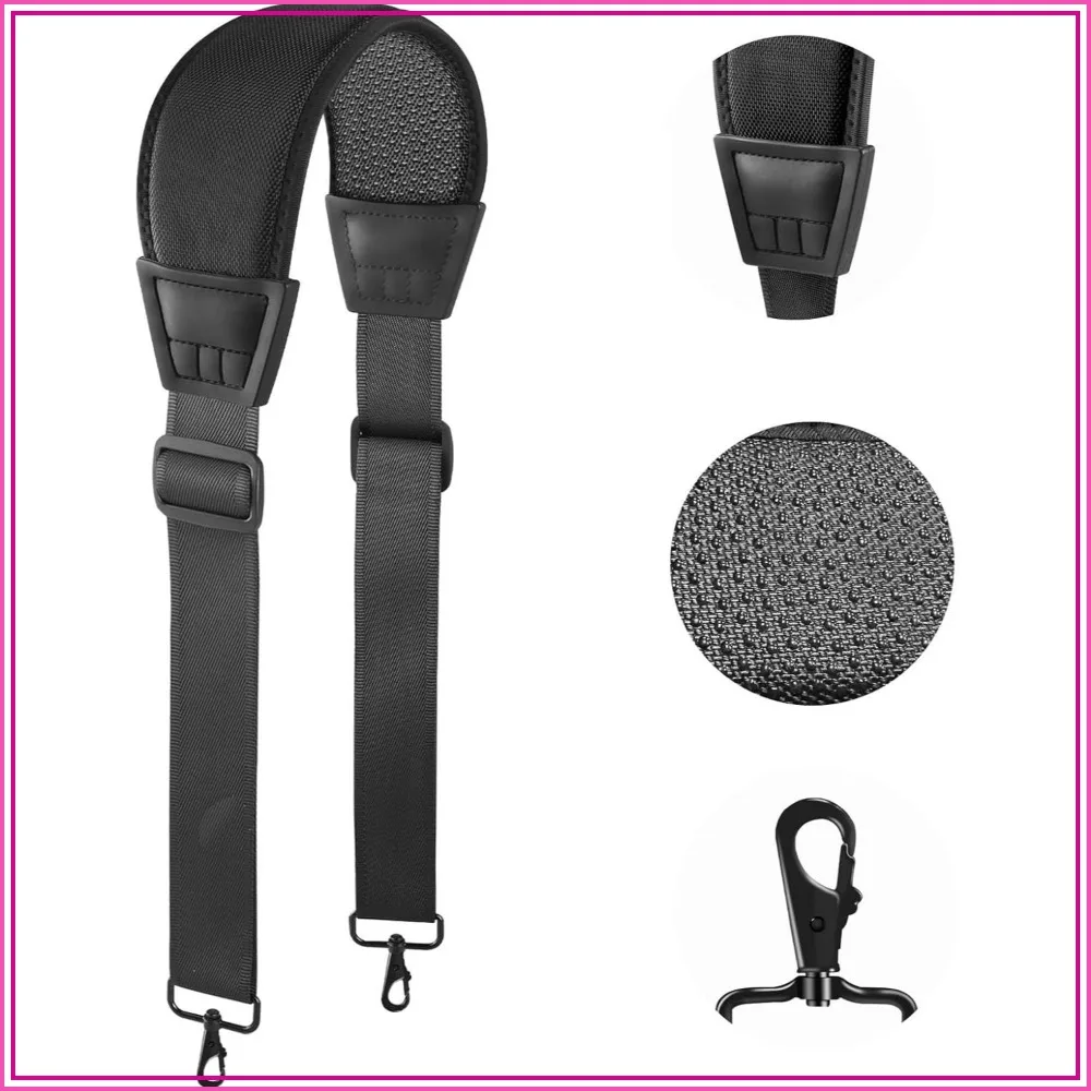 

67inch Silica Gel Shoulder Strap with Cushioned Pad, Metal Swivel Hooks, Anti-Slip, for Duffle Messenger Luggage Camera Gym Bag