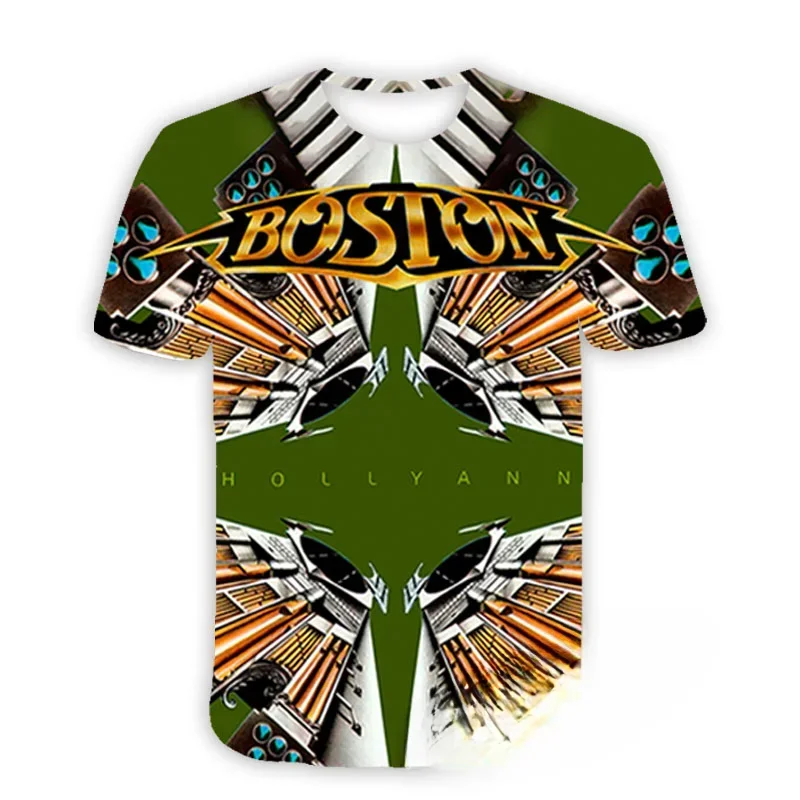 

New Fashion Women/men 3D Printed T-shirt Boston Rock Band Casual Hip Hop T-shirt Harajuku Style Loose Crew Neck Top Clothing