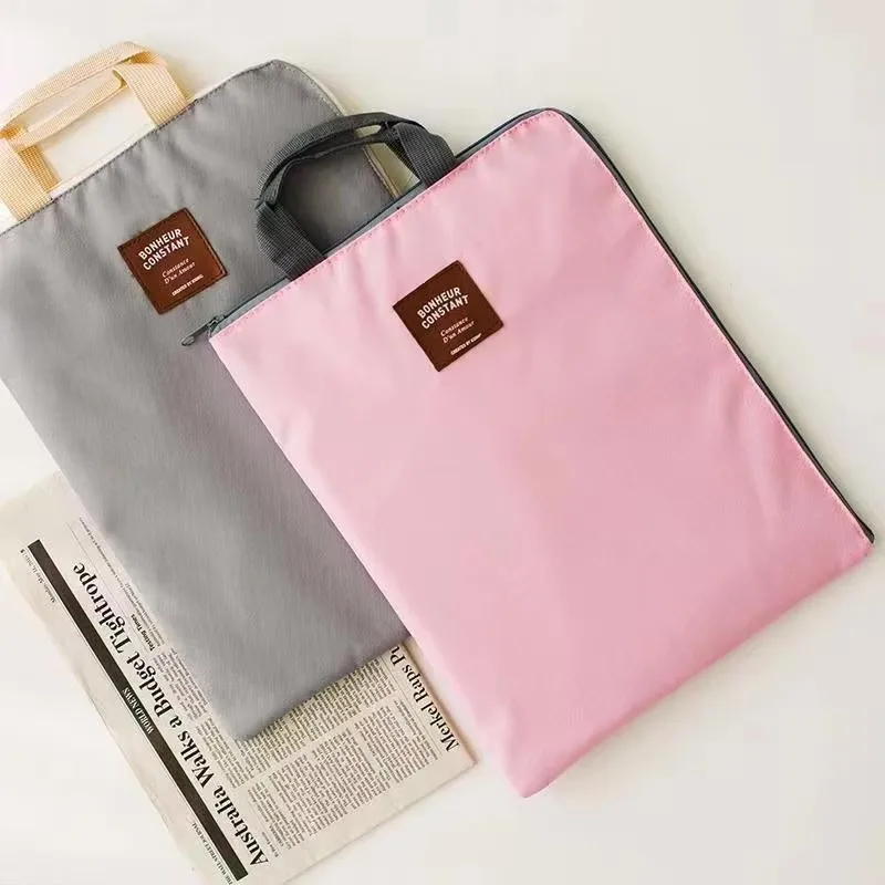Large Canvas A4 File Folder Document Bag Business Briefcase Paper Storage Organizer Bag Stationery School Office Supplies
