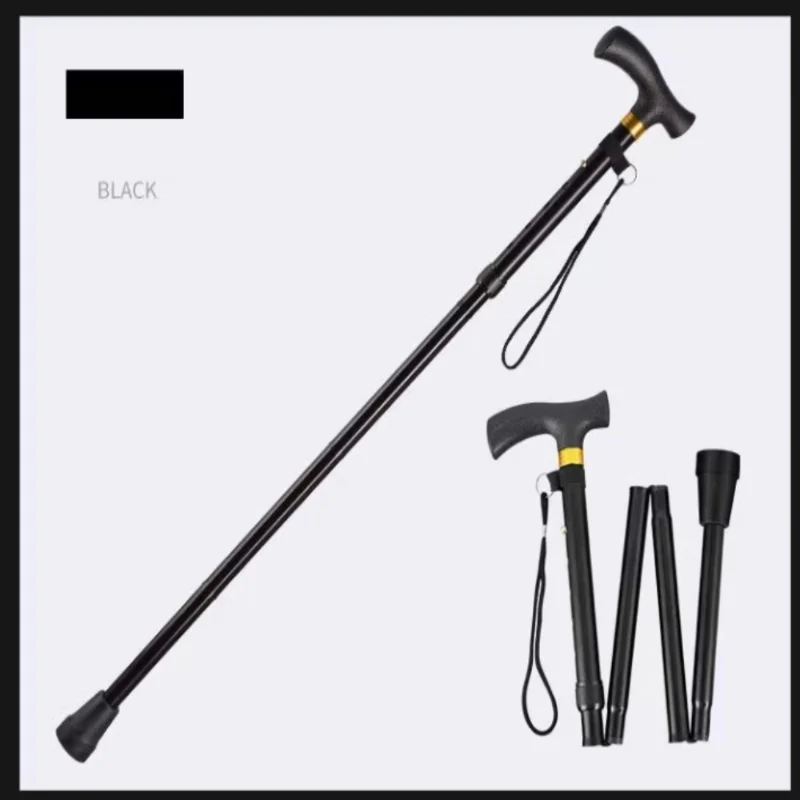 Compact 4-Section Adjustable Trekking Poles - Lightweight Foldable Hiking Sticks with Anti-Slip Rubber Tips for Enhanced Stabili