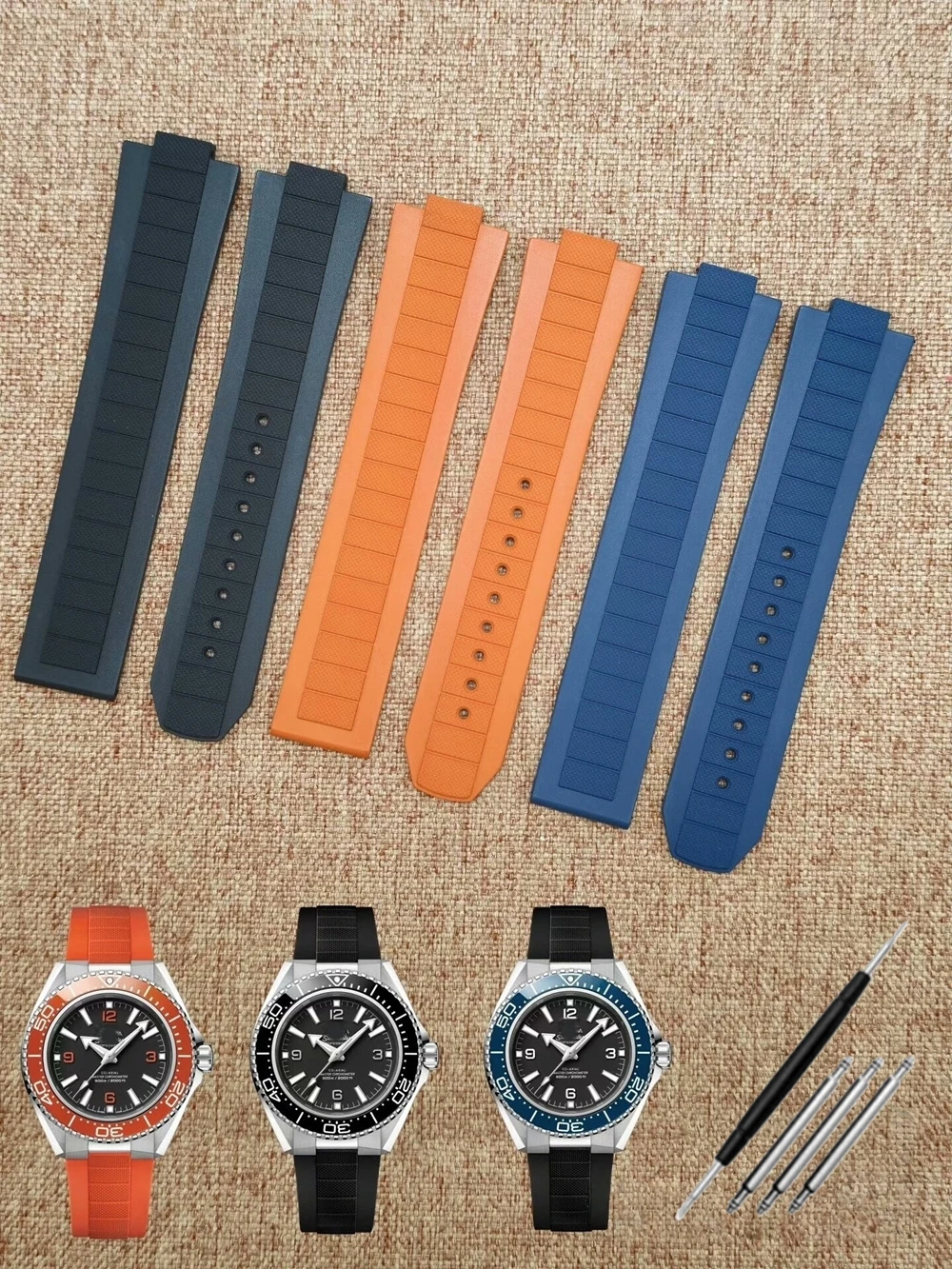 

Premium FKM Fluororubber Watch Strap For New Omega Seamaster Planet Ocean 600M 217 Series Band Lug Width replacement 10mmX21mm