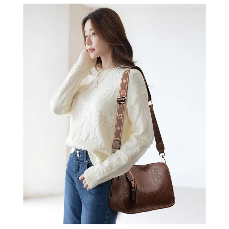 Ladies Shoulder Crossbody Bags  Fashion Female Messenger High Quality Genuine Leather Women Tote Bag Luxury Soft Cowhide  Sac