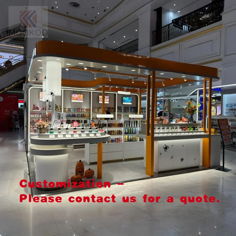 

custom.Modern Fragrance Kiosk Design Cosmetic Display Cabinet with 6 Shelves Luxury Metal Construction Retail Stores