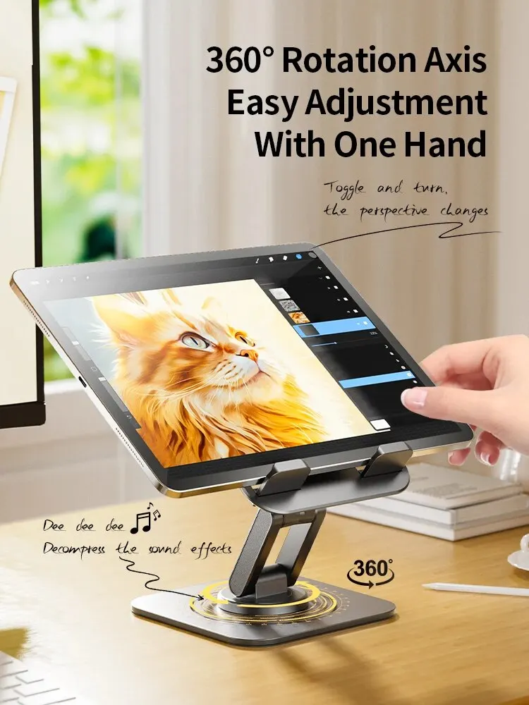 Phablet Universal Desktop Stand Can Rotate 360 Degrees Live Lift Lazy Stand Foldable Metal Phone Stand