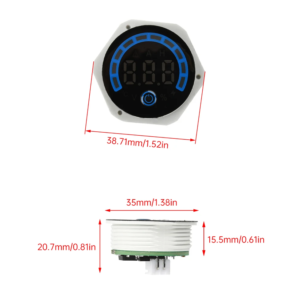 Hoge Precisie 2-Draad Circulaire Digitale Voltmeter Power Indicator DC7-100V Voltmeter Panel Volt Meter Monitor Gauge Display ﻿