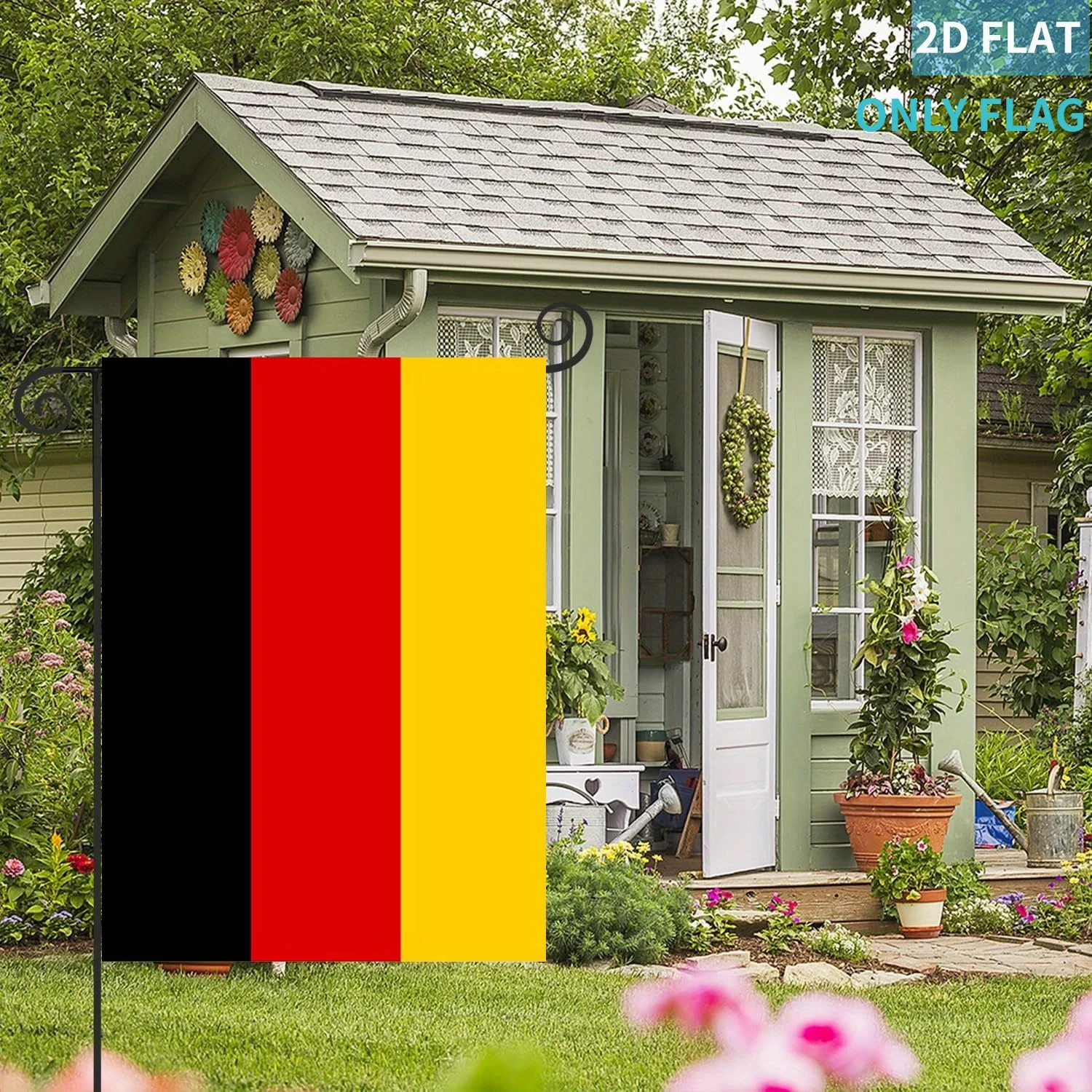 

2D FLAT Outdoor German Germany Garden Flags 12x18inch Polyester Double Sided Yard Flags for Outdoor Decor