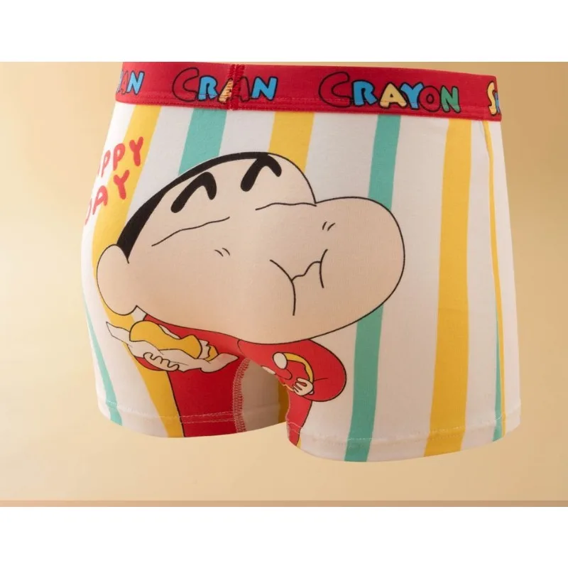 4pcs Crayon Shin Chan Men\'s Underwear Anime Pure Cotton Children Flat Corners Summer Thin Spring Cartoon Cute Breathable Shorts