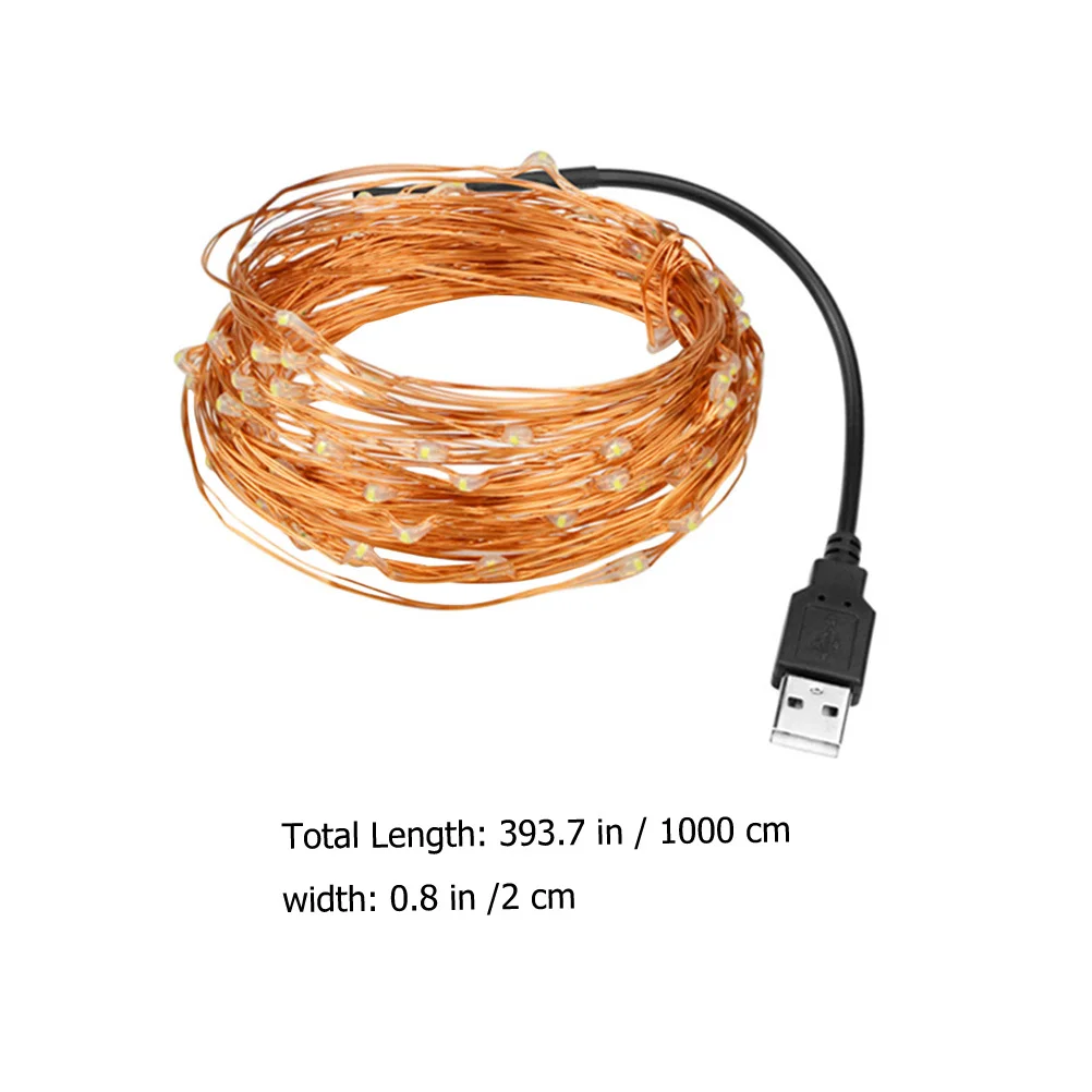 10 متر 100 المصابيح سلسلة أسلاك نحاسية ضوء LED نجوم مصباح حديقة USB بالطاقة الطرف الديكور سلسلة أضواء أضواء LED #5
