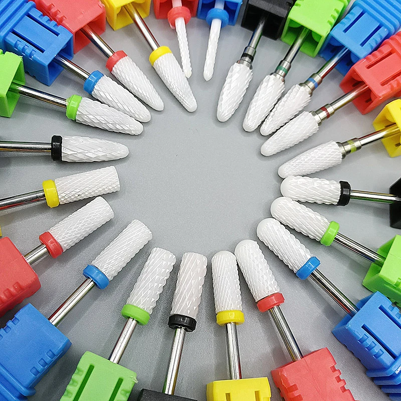 3/32 Ceramic Milling Cutter Nail Drill Bit Professional & Durable Electric Manicure & Pedicure Accessories Tool for Gel Remover