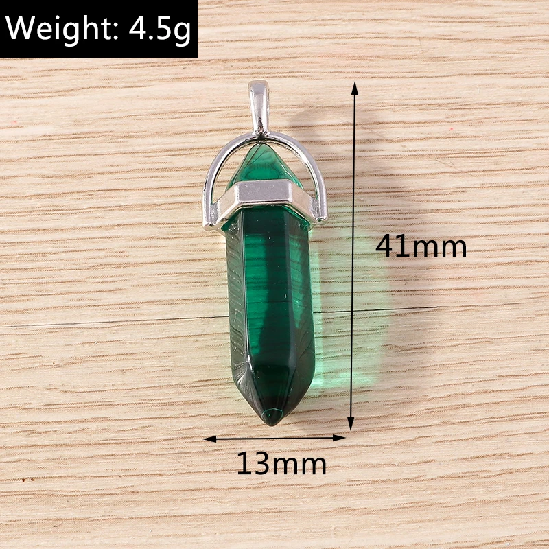 Tusember Mix 5pcs Colorful Reiki Stones Natural Quartz Crystal Hexagonal Stone Pendant for DIY Jewelry Making Necklace Earrings