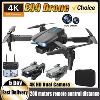 E99 Pro Drone Quadcopter mango de Control remoto avión de cuatro ejes HD 6K fotografía UAV fijación de altitud helicóptero Juguetes