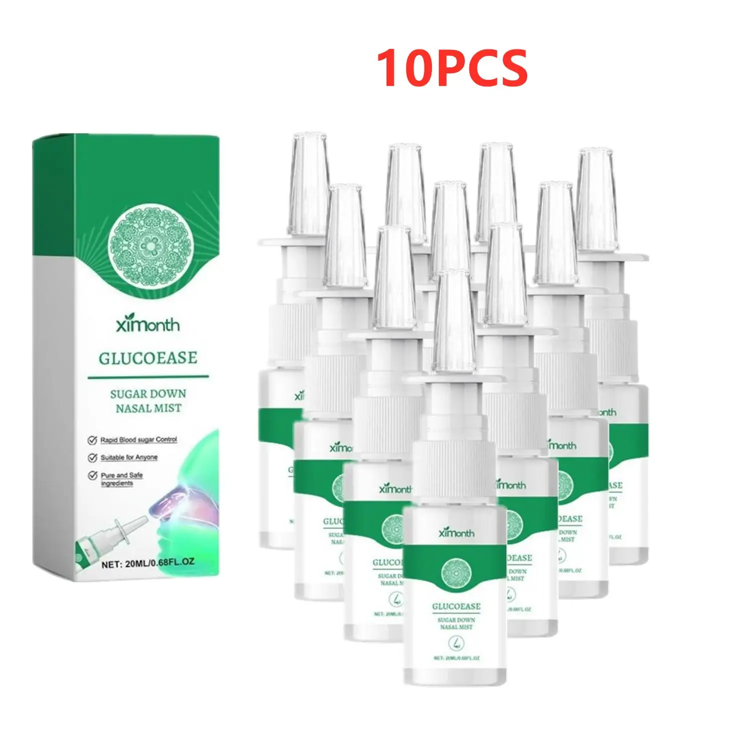 

10PCS 20ml Relief Nasal Spray Hypoglycemic Diabetes Discomfort Treatment Care Oral Cleaning Repair Nasal Spray