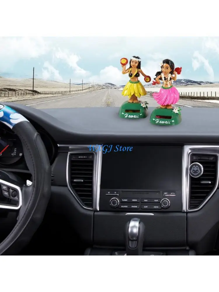 

37JE Center Console Decoration Dancing Hawaiian Girl Ornament Decorative Accessories
