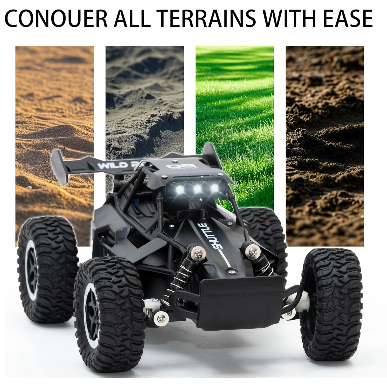 Rc Cars 2WD Off-Road 1:16 RC Truck All Terrain 2.4G Elektrische RC Auto Hoge snelheid 20 km/u Afstandsbediening Auto met LED-verlichting Kid Toy